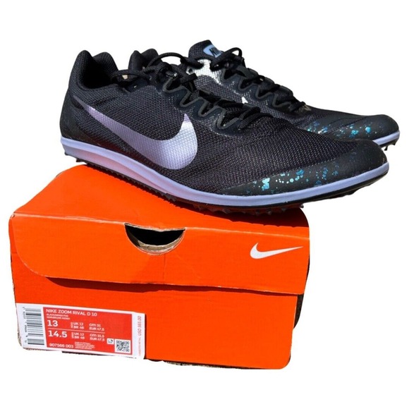 Nike Other - NEW Nike Zoom Rival D 10 907566-003 Black Indigo Fog Track Cleats Shoes Size 13